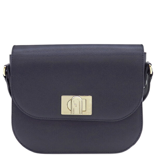 Furla 1927 Small Leather Shoulder Bag Navy