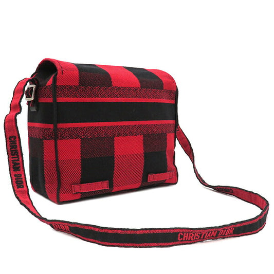 Dior Canvas Check Messenger Shoulder Bag
