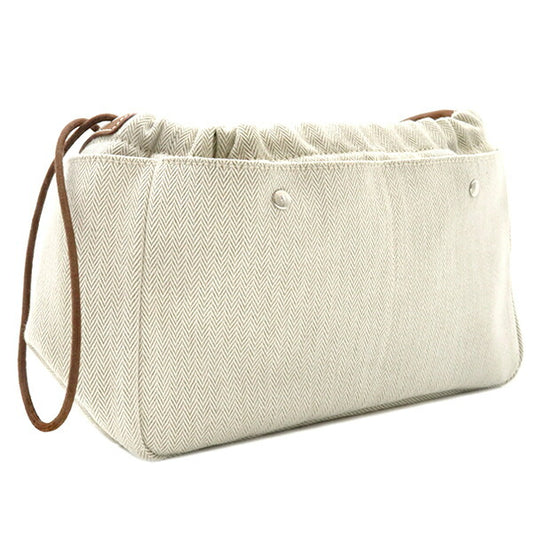 Hermes Toile Chevron Leather Pouch