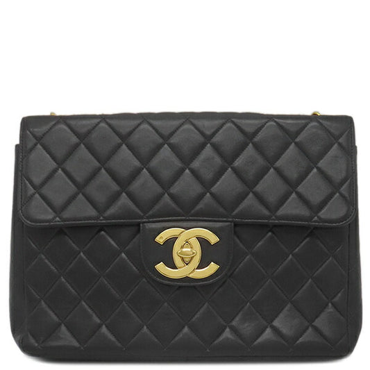 Chanel Leather Shoulder Bag Matelasse Black