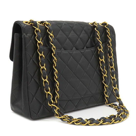 Chanel Leather Shoulder Bag Matelasse Black