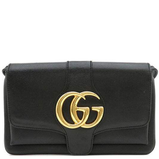 Gucci Leather Shoulder Bag GG Marmont Black