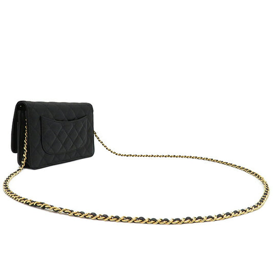Chanel Caviar Skin Chain Wallet Matelasse AP0250