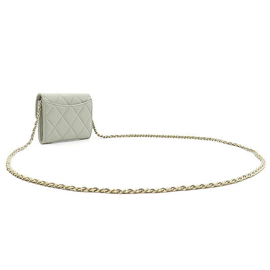 Chanel Lambskin Matelasse Mini Chain Wallet AP0238