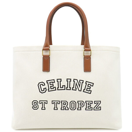 Celine Canvas Leather Tote Horizontal Cabas