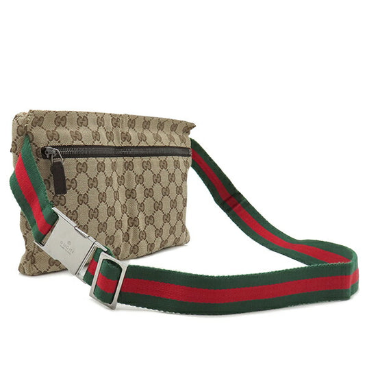 Gucci GG Canvas Leather Waist Bag 28566