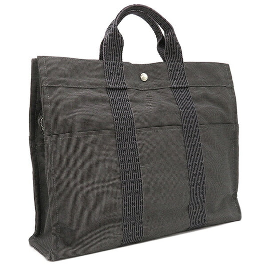 Hermes Canvas Tote Bag MM Gray