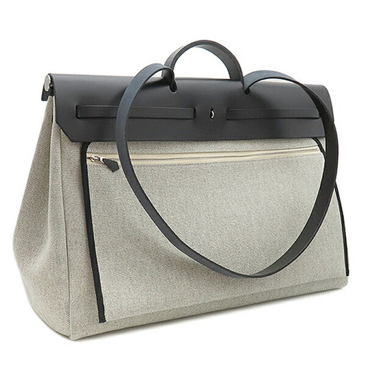 Hermes 2WAY Bag Toile Ash Vache Hunter Aile Bag Zip Retourne Cabin