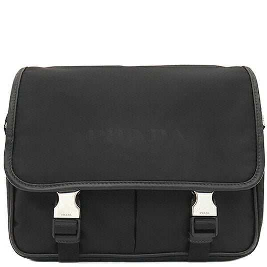 Prada Nylon Leather Shoulder Bag Tessuto Logo 2VD769