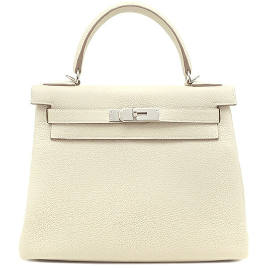 Hermes Kelly 28 Togo 2-Way Bag Off-White