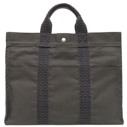 Hermes Canvas Tote Bag MM Gray