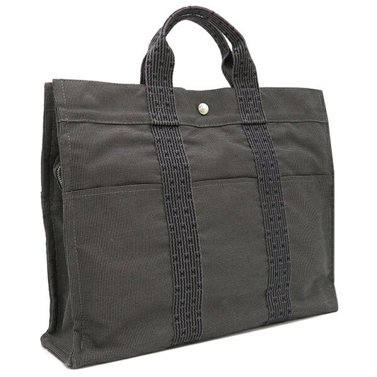 Hermes Canvas Tote Bag MM Gray