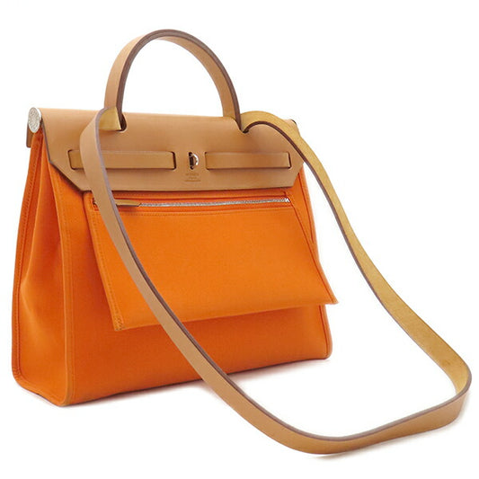 Hermes 2WAY Bag Toile Officier Vache Hunter