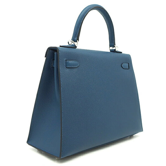 Hermes Kelly 25 Deep Blue 2-Way Bag