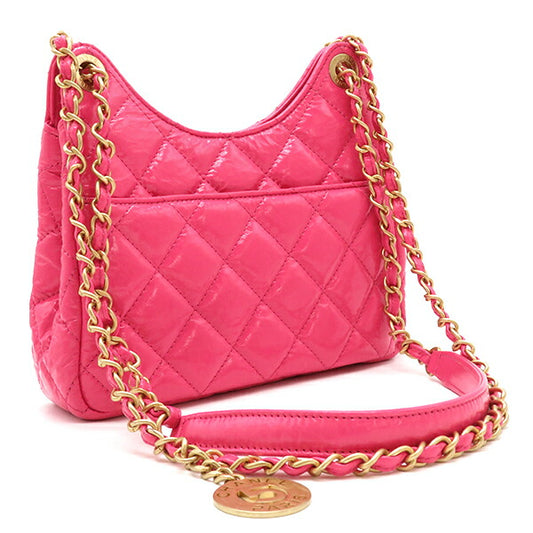 Chanel Leather Shoulder Bag Coco Mark Hobo AS3710