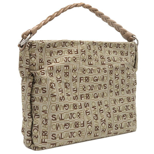 Salvatore Ferragamo Nylon Leather Shoulder Bag