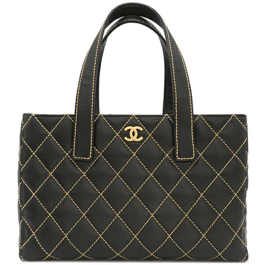 Chanel Leather Tote Bag Wild Stitch Coco Mark