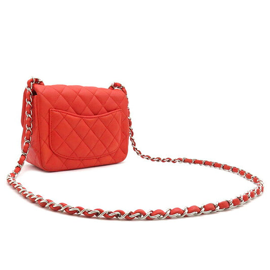 Chanel Mini Matelasse Lambskin Shoulder Bag Red