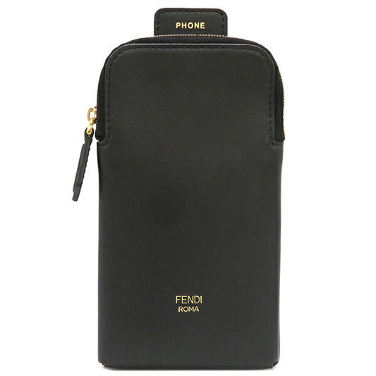 Fendi Leather Smartphone Case Strap Black