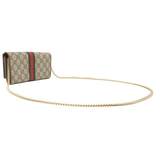 Gucci GG Supreme Canvas Leather Chain Wallet 546592