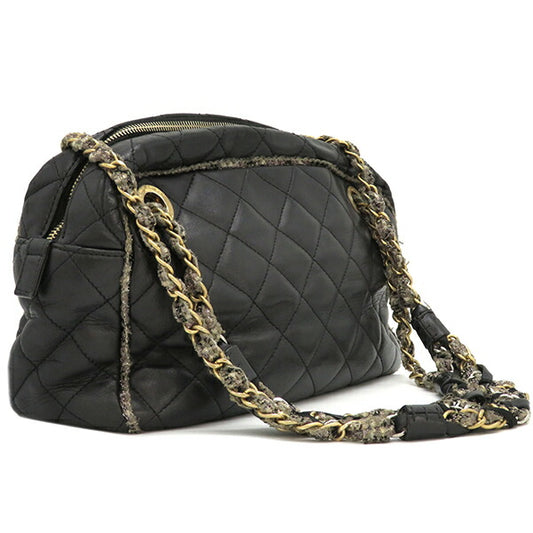 Chanel Lambskin Tweed Shoulder Bag Matelasse