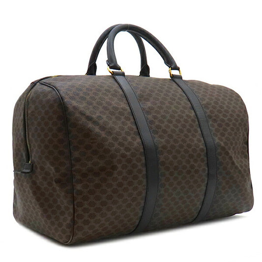 Celine Macadam Leather Boston Bag Black Brown