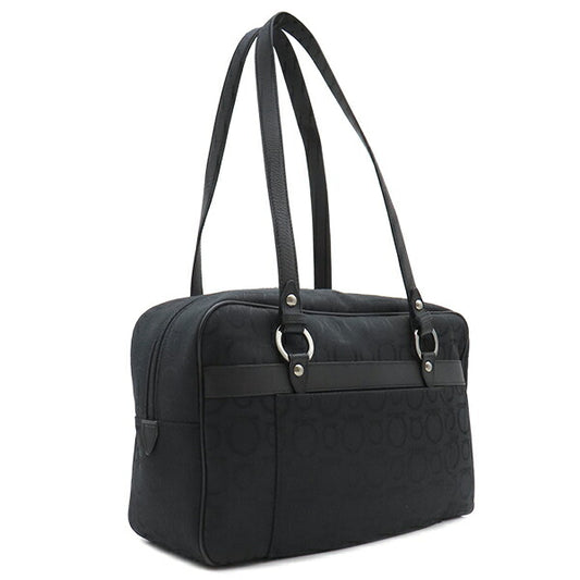 Salvatore Ferragamo Canvas Leather Handbag Gancini