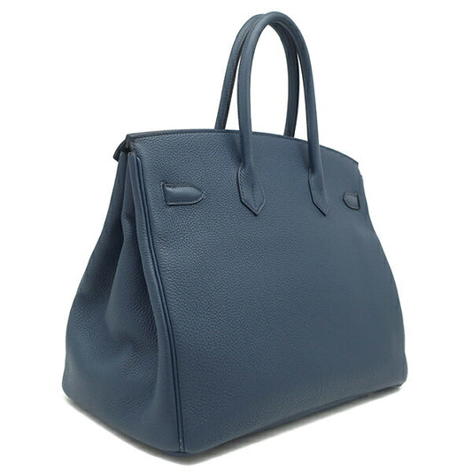 Hermes Birkin 35 Togo Handbag Blue