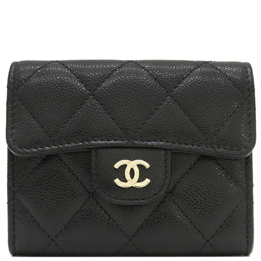 Chanel Caviar Chain Wallet Matelasse Shoulder Bag