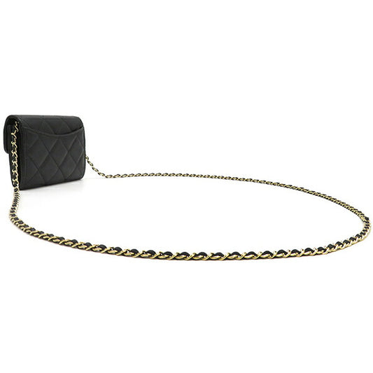 Chanel Caviar Chain Wallet Matelasse Shoulder Bag