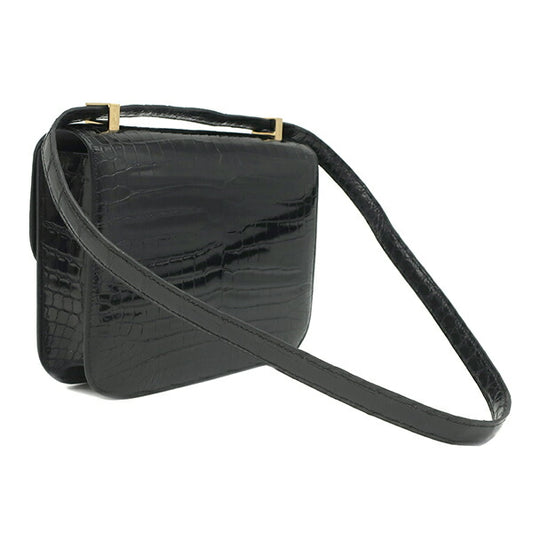 Hermes Constance 24 Black Crocodile Shoulder Bag