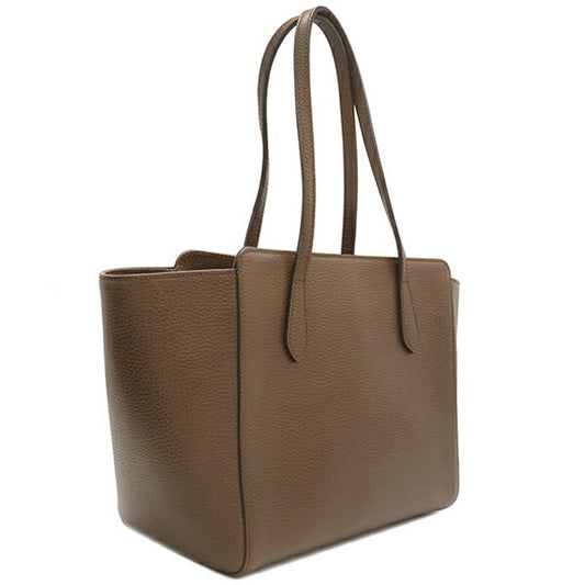 Gucci Leather Swing Tote Bag Brown