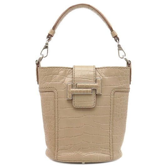 Tod's Leather 2WAY Double T Bucket Bag