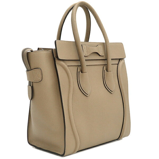 Celine Leather Luggage Micro Shopper Handbag