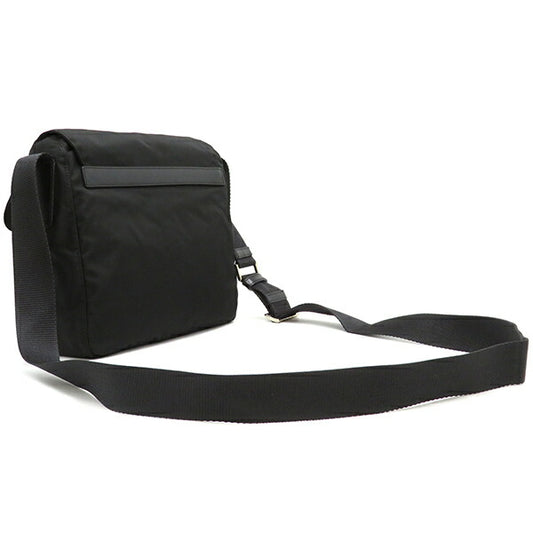 Prada Nylon Leather Shoulder Bag Black