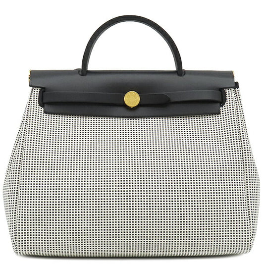 Hermes 2WAY Bag Toile Ash Vache Hunter Zip PM