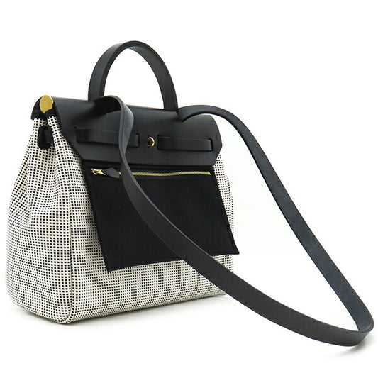 Hermes 2WAY Bag Toile Ash Vache Hunter Zip PM