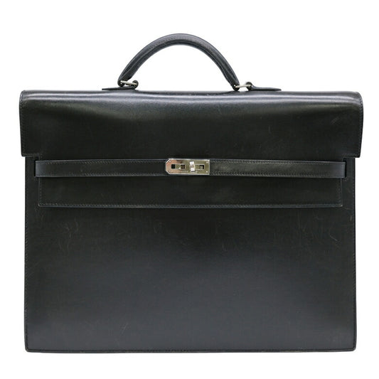 Hermes Kelly Depeche 38 Briefcase Black