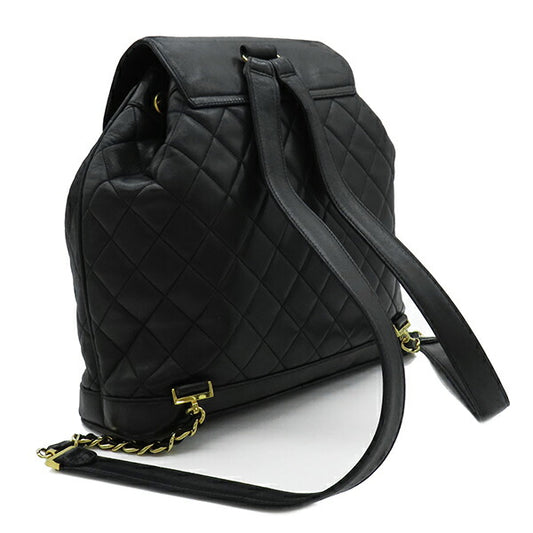 Chanel Lambskin Matelasse Chain Backpack Black