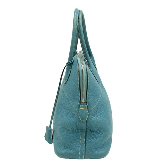Hermes Bolide 31 Leather Handbag Blue Jean