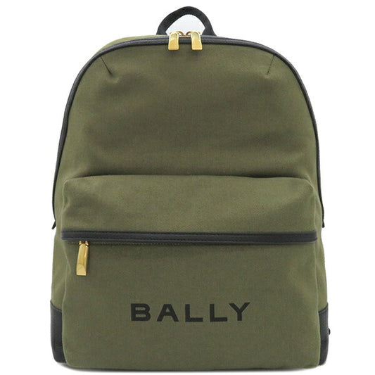 Bally Canvas Calf Backpack TRECK Khaki Black