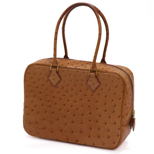 Hermes Plume 28 Ostrich Handbag Brown