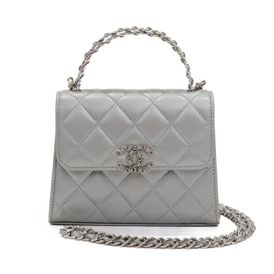 Chanel Leather Matelasse Top Handle Shoulder Bag