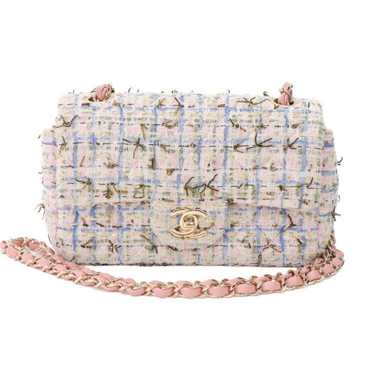 Chanel Tweed Leather Chain Shoulder Bag