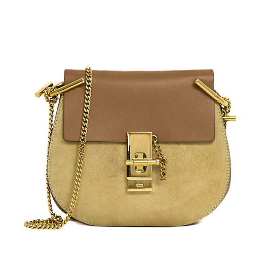 Chloe Drew Leather Suede Chain Crossbody Bag