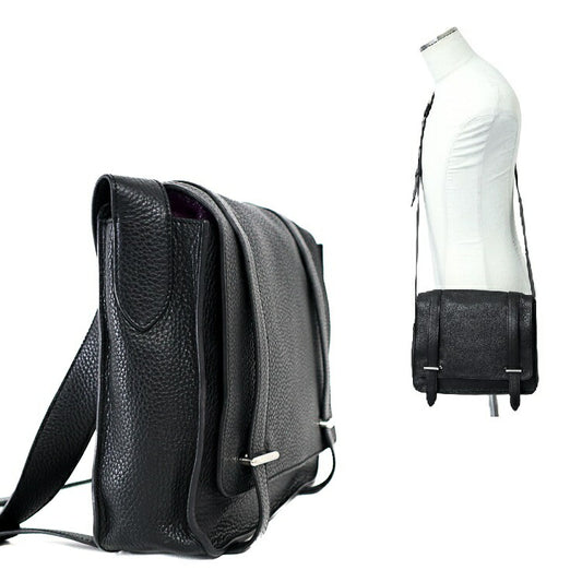 Hermes Steve Caporal 27 Shoulder Bag Black