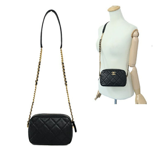 Chanel Matelasse Camera Bag Chain Shoulder Bag Black