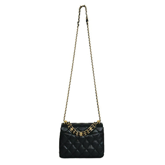 Chanel Matelasse Mini Flap Chain Shoulder Bag Black