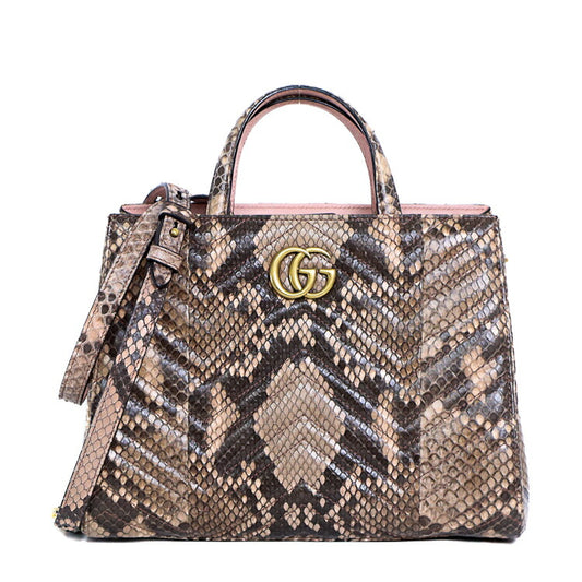 Gucci Python Leather GG Marmont Quilted 2way Bag