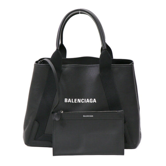 Balenciaga Navy Cabas M Leather Tote Bag